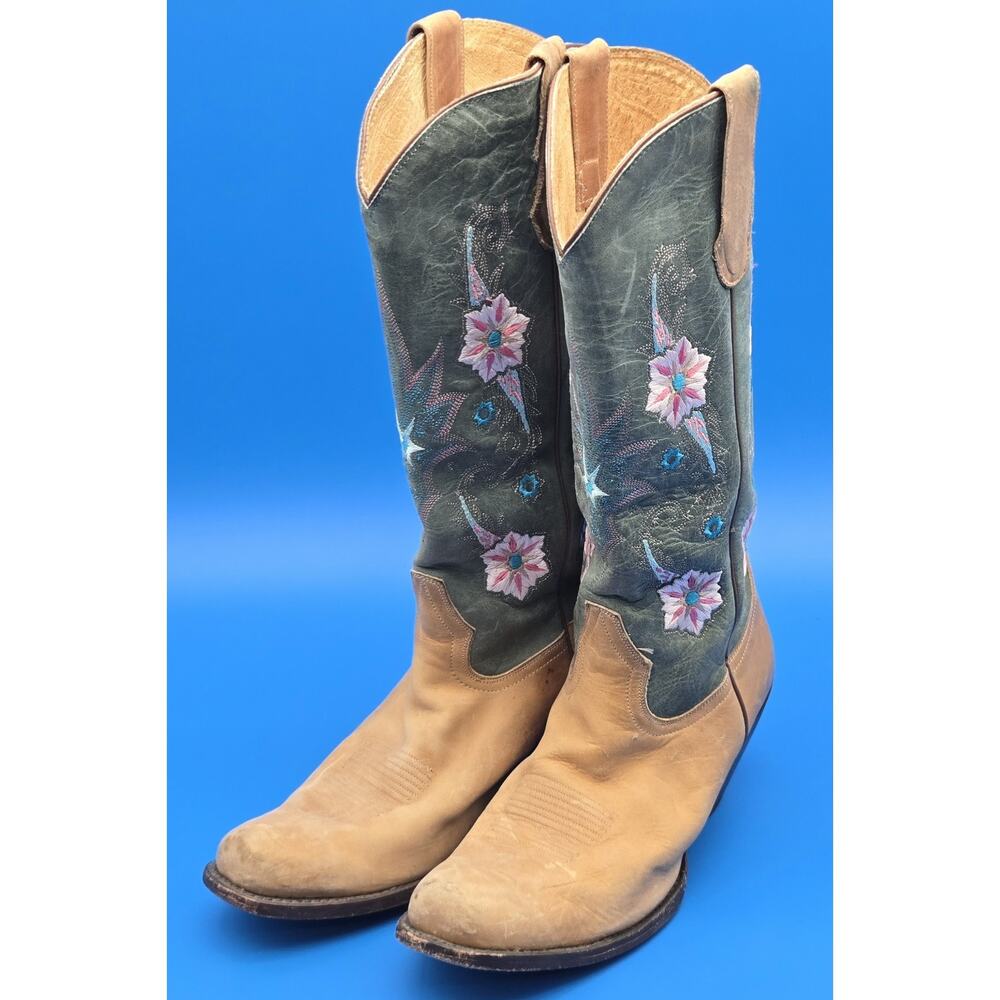 Sonora Double H Ashlee Western Cowboy Cowgirl Boots Women's 10 Stack Heel - Picture 4 of 12